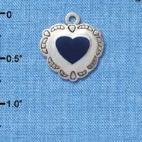 C1584 - Heart - Concho Blue - Silver Charm