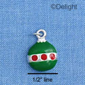 C1619 - Ornament - Green - Silver Charm