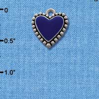 C1664 - Heart - Blue Fancy - Silver Charm