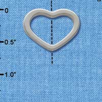 C1832+ - Heart - Outline Large - - Silver Charm
