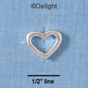 C1833+ - Heart - Outline Medium - - Silver Charm