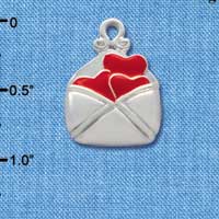 C1905 - Envelope - Hearts - Silver Charm