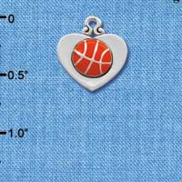 C1906 - Basketball - Heart - Silver Charm