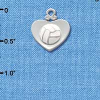 C1907 - Volleyball - Heart - Silver Charm