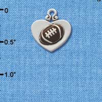 C1908 - Football - Heart - Silver Charm