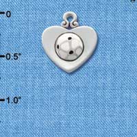 C1909 - Soccerball - Heart - Silver Charm