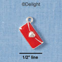 C1919 - Purse - Silver Heart Red - Silver Charm