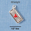 C1920 - Purse - Silver Red Heart - Silver Charm