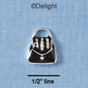 C1922 - Purse - Black With Stripes - Silver Charm