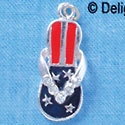 C1935 - Flip Flop - Patriot Stone - Silver Charm