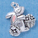 C1942* - Bunny - Basket - Silver Charm