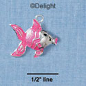 C1961* - Fun Fish - Hot Pink - Silver Charm (Left or Right)