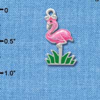 C1990* - Hot Pink Flamingo - Silver Charm (Left or Right)