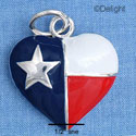 C1697 - Jumbo Heart - Texas Flag - Silver Charm