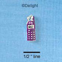 C2027 - Cellphone - Purple - Silver Charm