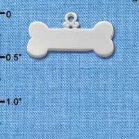C2042 - Dog Bone - Medium - Silver Charm