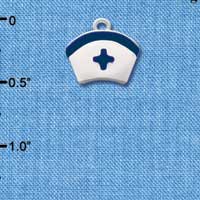 C2044 - Nurse Hat blue cross - - Silver Charm