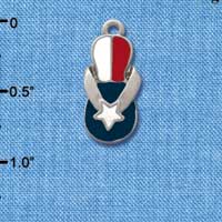 C2075 - Flip Flop Texas Flag - Silver Charm