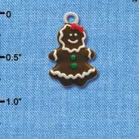 C2128 - Gingerbread Girl Silver Charm