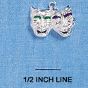 C2129 - Comedy Tragedy Mask Silver Charm