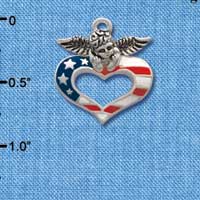 C2172 - Patriotic Angel Heart Silver Charm