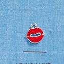 C2179 - Red Lips Mini Silver Charm