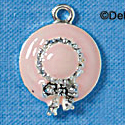 C2184 - Pink Bonnet Silver Charm