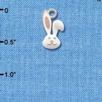 C2185* - Bunny Face Silver Charm (Left or Right)
