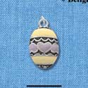 C2187 - Egg Lavendar Hearts Silver Charm