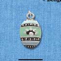 C2188 - Egg Teal & Blue Silver Charm