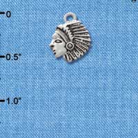C2210* - Mascot - Indian - Small Silver Charm (Left or Right)