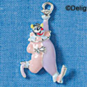 C2225* - Clown - Pastel - Silver Charm (Left or Right) 