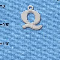 C2281 ctlf - Large Silver Initial - Q - Silver Charm