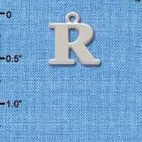 C2282 ctlf - Large Silver Initial - R - Silver Charm