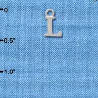 C2302 ctlf - Small Silver Initial - L - Silver Charm
