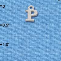 C2306 ctlf - Small Silver Initial - P - Silver Charm