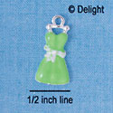 C2334 - Lime Dress Silver Charm