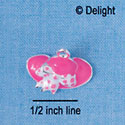 C2355 - Hot Pink Hat Silver Charm