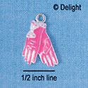 C2358 - Hot Pink Gloves Silver Charm