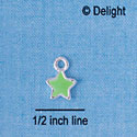 C2367 - Lime Green Star - Silver Charm - Mini