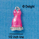 C2416 - Fancy Hot Pink Dress - Silver Charm