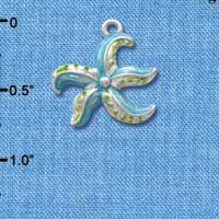 C2424 - Starfish - Blue - Silver Charm