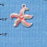 C2426 - Starfish - Hot Pink - Silver Charm