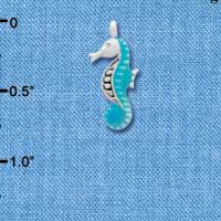 C2427+ - Seahorse - Blue - Silver Charm