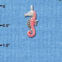 C2429+ - Seahorse - Hot Pink - Silver Charm