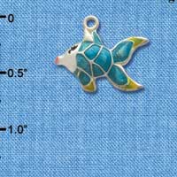 C2433* - Tropical Fish - Blue with Yellow Fins - Silver Charm (Left or Right)