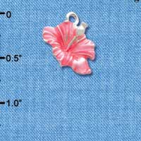 C2435 - Hibiscus Flower - Hot Pink - Silver Charm