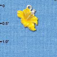 C2437 - Hibiscus Flower - Yellow - Silver Charm
