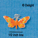 C2439 - Butterfly - Orange & Yellow - Silver Charm