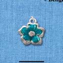 C2444 - Flower - Blue - Silver Charm